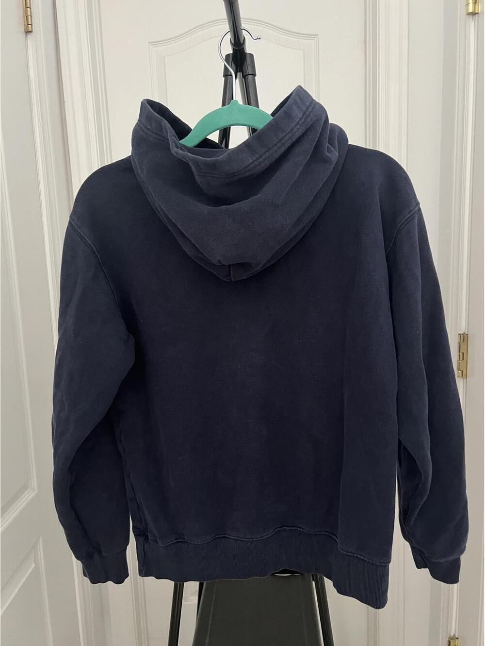 TNA Aritzia Navy Blue Pullover Hoodie Women’s Size Small Cozy Sweatshirt - Picture 4 of 7